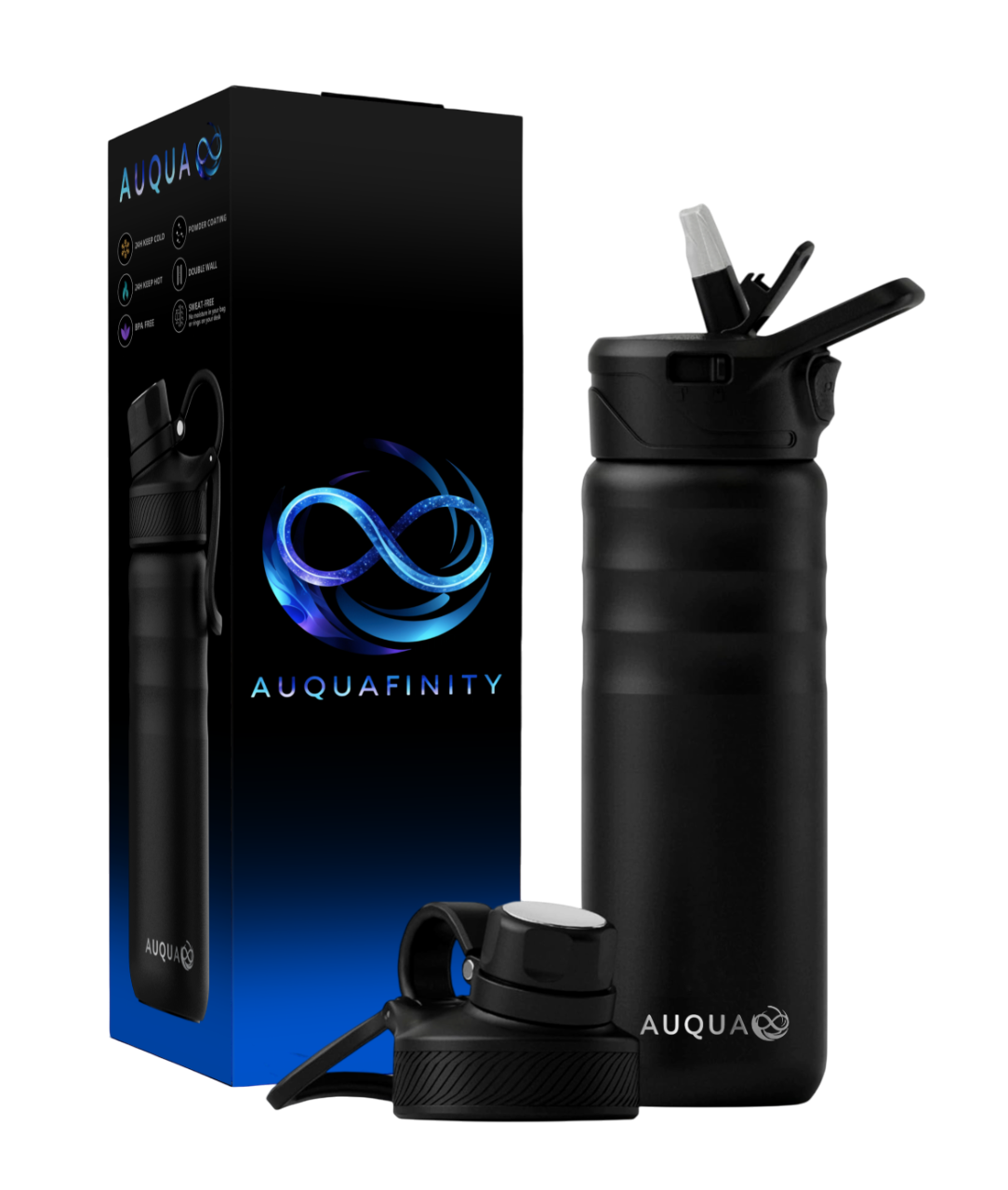 Auquafinity Insulated Bottle - 24oz Black