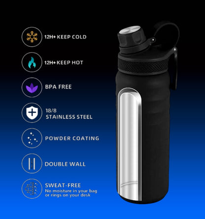 Auquafinity Insulated Bottle - 24oz Black